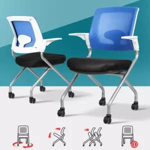 메쉬 패브릭쿠션 폴딩 적층 바퀴 회의용 의자 회의실 대기실 도서관 대기