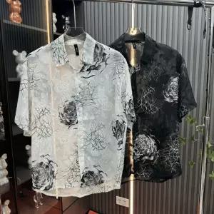 남성 캐주얼 시스루남방 여름셔츠 꽃무늬 긴팔 라벨리아