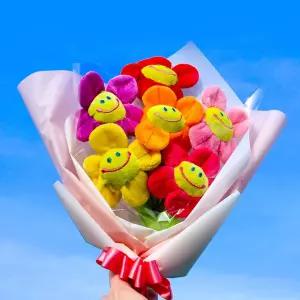 스마일 꽃 인형 꽃다발 2size졸업식 성년의날 선물