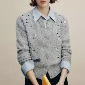 [몽벨리즈]플로럴자수니트가디건mde2302670