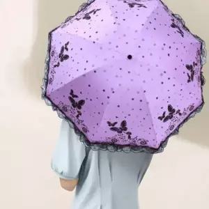 [하프클럽/]여성 예쁜 베스트 3단 심플 나비 레이스 우산 휴대용