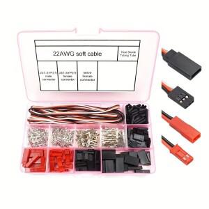 서보 플러그 수 암 커넥터 크림프 핀 케이블 키트  Hitec Spektrum RC용 JST SYP Futaba와 호환 가능  40