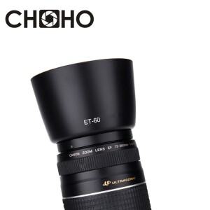 ET-60 58mm et60 렌즈 후드 canon호환 EF-S 55-250mm f/4-5.6 IS II & EF 75-300mm USM 가역 카메라 액세서