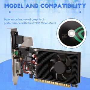 L69A GT730 4GB DDR3 128Bit 그래픽 카드(HDMI 호환 VGA DVI 포트 포함) 사무실/가정용 사무용 카드