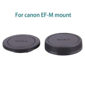 캐논호환 EOS EF-M 렌즈 후면 캡  카메라 바디 캡 세트  플라스틱 블랙 커버 M5 M6 M6II 용 로고