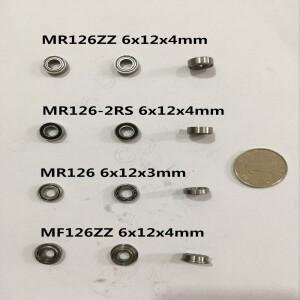 10pcs 미니 소형 호환 베어링 MR126ZZ L-1260 MR126-2RS 6x12x4mm 6x12x3 오픈 모델 볼 플랜지