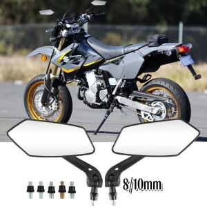 8/10mm 바이크 오토바이 조정 가능 핸들 바 백미러 모터 자전거 엔드 카페 레이서 스쿠터 모토 크로스 사이