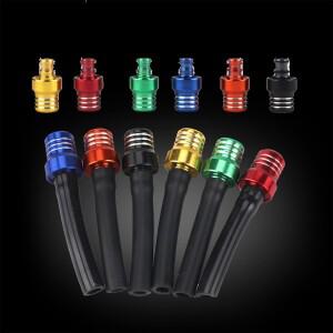 1PC 바이크 오토바이 가스 연료 캡 2 웨이 밸브 벤트 브리더 호스 튜브 모토 크로스 ATV 쿼드 먼지 핏 자전