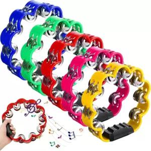 성인 학교 가족 파티 용품을 위한 음악 리듬 악기를 꽃잎 모양의 탬버린 플라스틱 타악기 핸드벨 5종 5가지