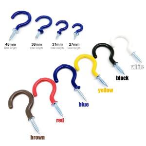 25pcs 색상 플라스틱 덮여 녹 방지  식물 램프 빛 도구 캐비닛 커튼 커튼 눈 나사 천장 문 걸이 L C 컵 후