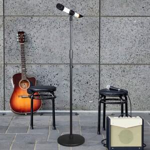 플로어 마이크 스탠드 높이 조절 가능 용품 홈 녹음용 소형 휴대용 다용도 홀더 선반 야외 스튜디오 실내