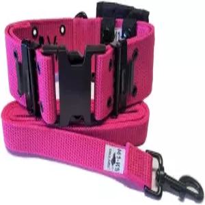 M1-K9 전술 도그 칼라 6피트 길이의 대형 군용. 목줄 및 유틸리티 파우치 (3세대 Adj. 16-26인치 핫 핑크)