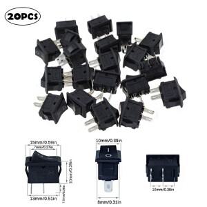 20/40개 2핀 전기 파워 보트 모양 SPST ON-OFF KCD11 로커 스위치 토글