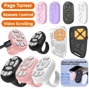 블루투스 리모컨 무선 페이지 터너 카메라 셔터 버튼 킨들 호환 앱용 10M 제어 범위 휴대폰 핸드폰용