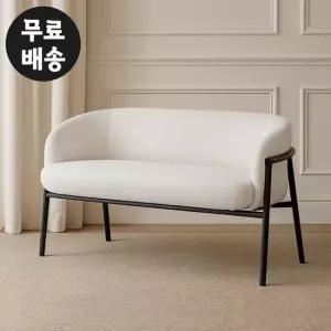미뇽 패브릭 라운지 2인용 의자 거실 소파 화이트