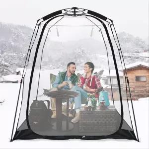 스크린 하우스 팝업 캐노피 캠핑용 휴대용 텐트 야외 가제보 내후성 프리팹 작은 집 검은색(6x6FT)