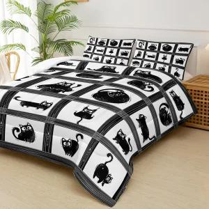 용 귀여운 고양이 이불 세트 트윈 남자용 침구