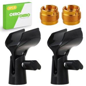 [미국배송] CERODIMO 2PCS 범용 조절 마이크 클립 세트 스탠드용 5/8인치~3/8인치 나사 어댑터가 있는 홀더 적합한