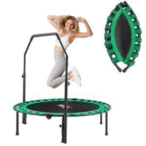 [미국배송] 성인용 AOTOB 48 U201D 피트니스 트램펄린 내구성이 뛰어난 번지가 있는 최대 하중 450파운드 접이식 미니 조용하고 안전하게 쿠션감 바운스를 위한 운동용 소형 리바운더 운동 트램펄린