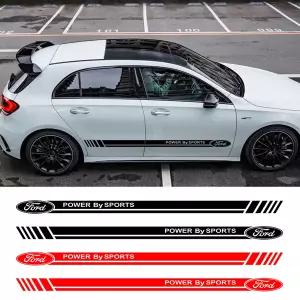 2PCS 자동차 사이드 스트라이프 사이드 스트라이프 스커트 그래픽 스티커 데칼 레이싱 스포츠 포드 피에스
