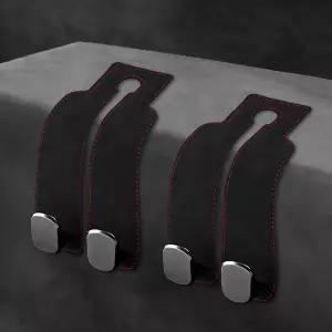 에코스트엠 카시트 헤드레스트 후크 차량 뒷좌석 자동차 지갑 식료품 가방 걸이용 듀얼 시트 등받이 정리함