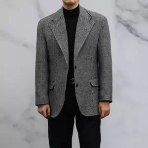 [다잇템] 남성 모직 브레스트 단추 하객용 싱글 베이직 재킷