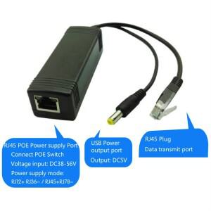 24V 1A/48V 0.5A 출력 절연 기가비트 POE 스플리터 1000M 802.3at 표준 무선 AP 또는 고전압 전기 장비용