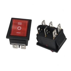 1PCS KCD4 로커 스위치 ON-OFF-ON 3 6 전원 장비 250VAC/