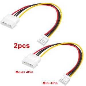 2개 대형 4핀 몰렉스에서 변환 케이블 FDD 플로피 디스크 드라이브 전원 공급 와이어 컴퓨터 IDE에서 연결