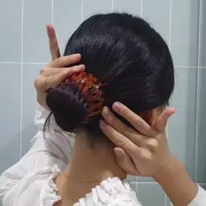 포니 올림머리 만두핀 똥머리집게핀 오렌지 WFIPVCI