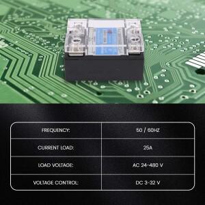 #99P DIY 및 도구MGR-1 D4825 단상 솔리드 스테이트 릴레이 SSR DC 3-32 V 24-480 V검정색 파란색