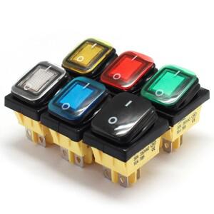 On off 30A/250V 헤비 듀티 4 핀 DPST IP67 밀폐형 방수 T85 자동 보트 해양 토글 로커 스위치(LED 12V 30x