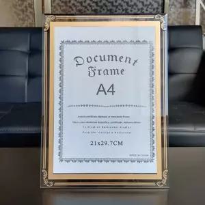 A4 실버 유리 액자 탁상액자 벽걸이겸용 사진액자 (KYR-WC9748B)