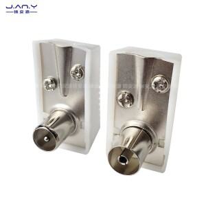 수평 9.5mm TV 남성 팔꿈치 케이블 무납땜 대나무 조인트 플러그 90 도 직각 폐쇄 회로 비디오 신호