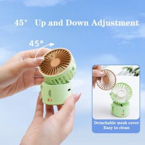 Eary 미니 휴대용 팬 1000mAh 배터리 3 속도 바람 강한 공기 흐름 개인 야외 작은 귀여운 냉각