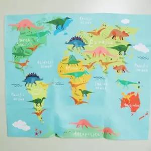 [하프클럽/]세계지도 인테리어천 벽걸이 공룡 장식 창문 가리개