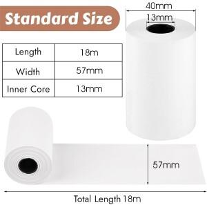 호환 1-10 롤 감열지 57x40mm 금전 등록기 용지 영수증 모바일 POS 키즈 카메라 포토 프린터 BPA 무료