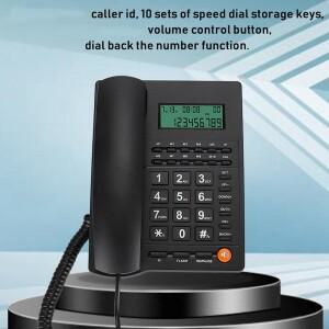 호환 발신자 ID 전화기 데스크 L019 3 영어 거래 통화 디스플레이 가정용 호텔 레스토랑용 블랙