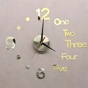 저소음 디자인 벽시계 골드 DIY 무선 작은벽시계 (KYR-WFHOWGE)