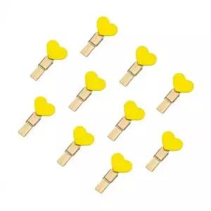 [셀러에이드]우드 10p 세트 옐로우 사진 나무 집게 포라로이드 하