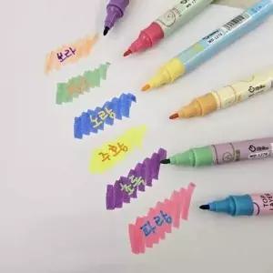 [셀러에이드]형광 양면 레이어링 6색세트 컬러 펜 6색 선생님 선물