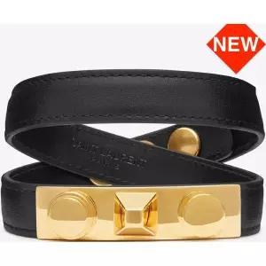 [생로랑]더블 랩 가죽 팔찌 30481498
