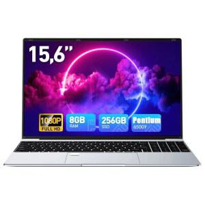 Wvryrv 15.6인치 노트북 컴퓨터 8GB RAM 256GB SSD, 11대 노트북, 펜티엄 6500Y 프로세서(최대 3.4GHz), 1080P FHD 디스플레이, 백라이트 키보드, 지문, USB3.0, WiFi5, 미니 HDMI, BT5, Webcam