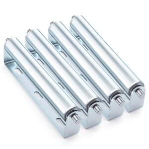 엘조이 4팩 10인치 길이의 롤러 및 브래킷 세트, 직경 1.5인치, 무거운 물체 운반용 아연 도금 강철 컨베이어 롤러, 카누, 카약, 목공