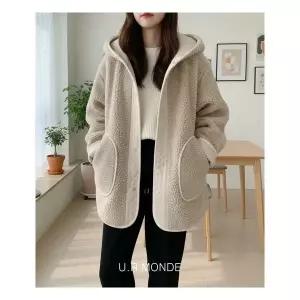 여성 겨울 신상 리버시블 양면 후드 숏 자켓 점퍼 뽀글이 양털 후리스 942804