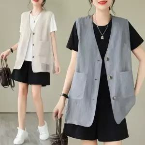 은창]망사 매쉬 마블 버튼 썸머 조끼 여름 베스트 봄 여름 아우터 잠바 점퍼 여성 외투 루즈핏 썸머 캐쥬얼