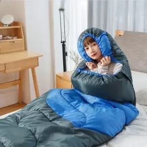 투톤침낭 후드형 싱글 더블 휴대용 캠핑 백패킹 차박 생활방수 캠핑이불 사계절 침낭 텐트침낭 겨울침낭