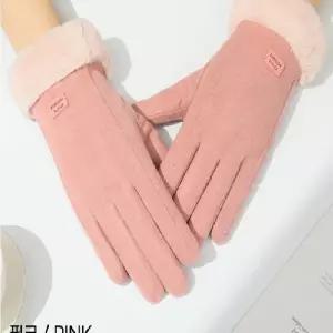여성장갑 겨울 스웨이드 기모 털장갑 1P 터치 방한 글러브