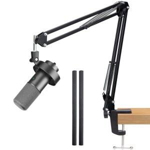 [미국배송] FIFINE K688 붐 암 - 케이블 관리 기능이 있는 조절 가능한 마이크 암 3/8인치에서 5/8인치 어댑터 대부분의 마이크와 호환 가능