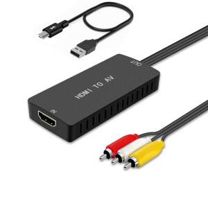 [미국배송] LVY HDMI-RCA 컨버터 복합 비디오 오디오 컨버터 어댑터 HDMI-AV 파이어 스틱 및 ROKU 블루레이 DVD 플레이어용 PAL/NTSC 지원